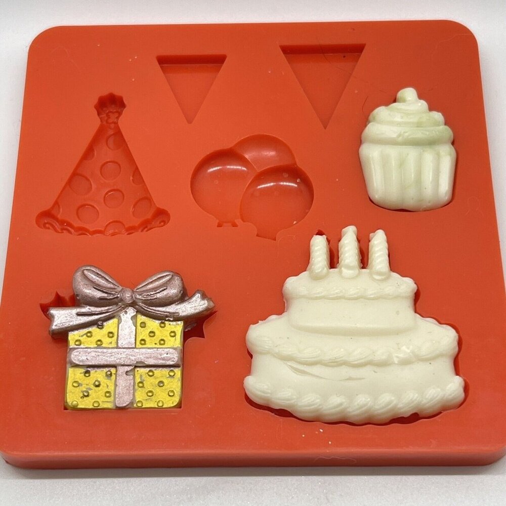 Silicone Mold Resin Clay Mod Podge Party Birthday Cake Hat Balloon Gift 25114